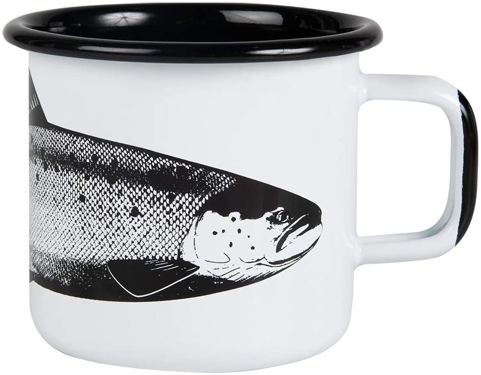 Muurla, Taza de café con diseño de pez salmón, cosas chulas de pesca, taza
