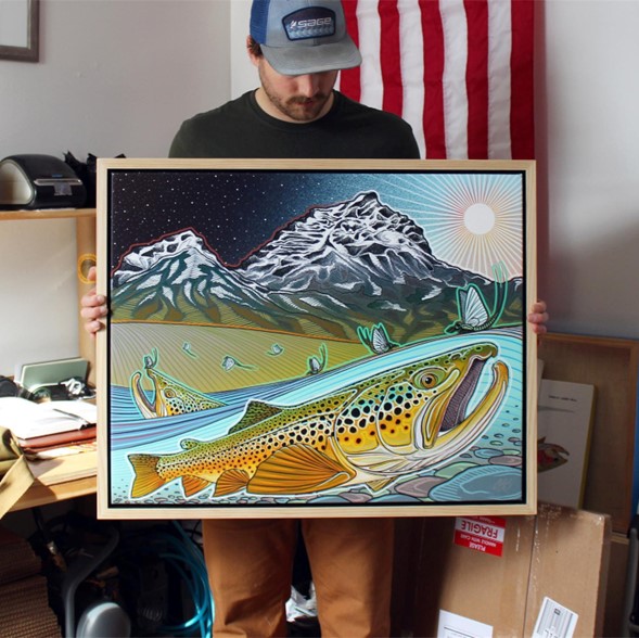 Casey Underwood, pesca, pintura, sticker