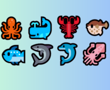 símbolos, líneas y emojis de peces y pesca para usar en redes sociales